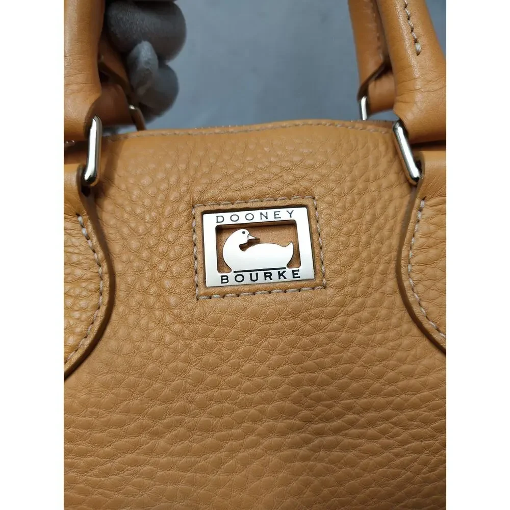 Dooney & Bourke Dillen Yellow Pebbled Leather Double Pocket Satchel Shoulder Bag